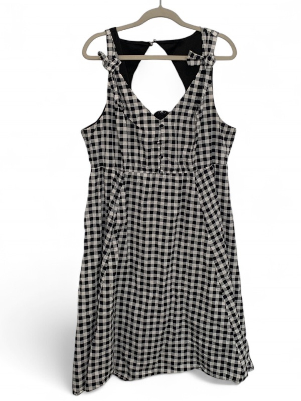 Black & White Gingham Sleeveless Summer Dress